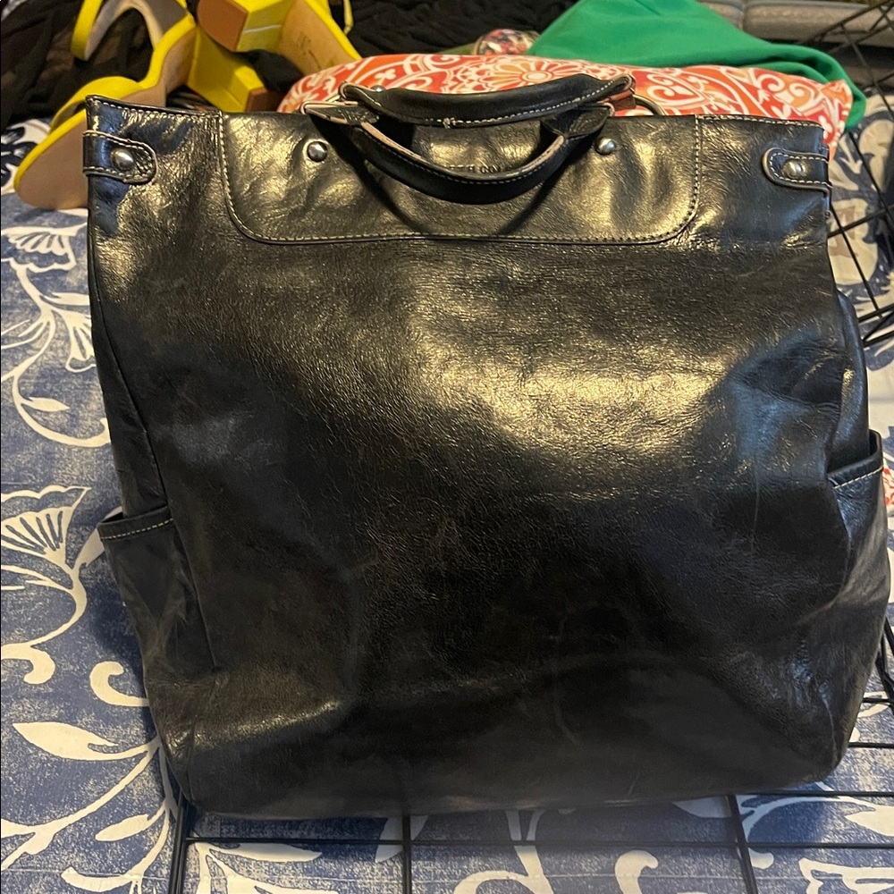 Kenneth Cole Black Leather Tote Bag